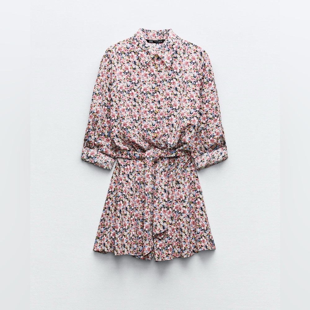 NWT ZARA SHORT FLORAL PRINT JUMPSUIT